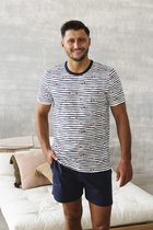 Korte pyjama heren | Italian Fashion Korfu | korte mouwen | 100% katoen | marineblauw S