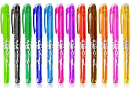Uitwisbare pennen- 12 stuks- Diverse kleuren- Uitwisbare pen- Erasable pen- Uitwisbaar- Uitgumbaar- Rollerball pen- Gumbaar- Wisbaar- Uitwisbare inkt