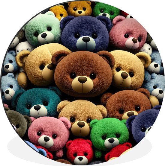 WallCircle - Cercle Mural - Cercle Mural - Ourson - Teddy - Design - Kids - Aluminium - Dibond - 120x120 cm - Intérieur et Extérieur XXL