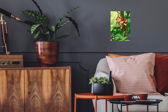 Stickers muraux - Sticker Foil - Singe - Jungle - Garçons - Filles - Fleurs - Kids - 20x30 cm - Film Adhésif - Stickers muraux Muraux Chambre d'Enfant - Papier Peint Auto Adhésif