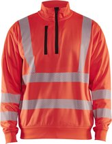 Blaklader Sweat-shirt haute visibilité demi-zip 3564-2538 - Rouge haute visibilité - XS