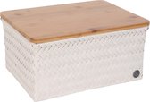 Basket rectangular champagne large with bamboo cover
