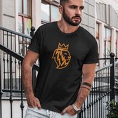 Zwart Koningsdag T-shirt - MAAT M - Dames Pasvorm - De Leeuw Oranje