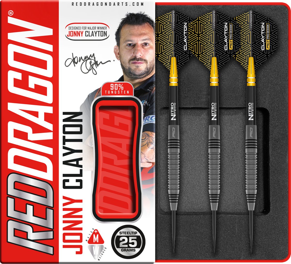 Red Dragon Jonny Clayton Oxide Edition 90% - Dartpijlen