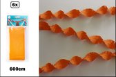 6x Crepe guirlande brandveilig oranje 600cm - verjaardag vlaglijn festival thema feest Koningsdagparty