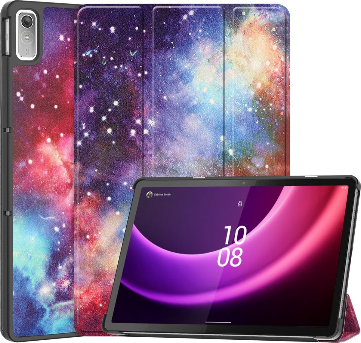 Mobigear Tablethoes geschikt voor Lenovo Tab P11 Gen 2 Hoes | Mobigear Tri-Fold Bookcase - Heelal
