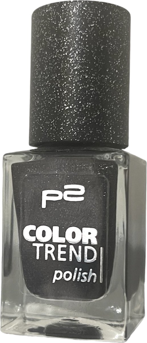 P2 Cosmetics EU Color Trend Nagellak 080 Black Sand 10ml Zwart Glitter