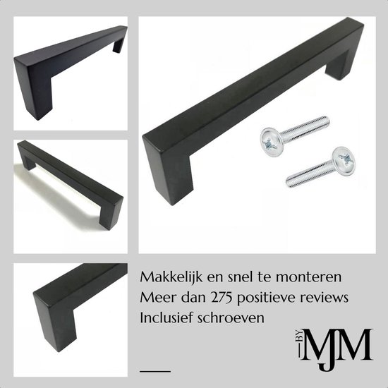 Handgreep zwart 128 mm - Modern - Handgreep kast - Handgrepen voor deurtjes - Deurgreep - Meubelgreep - Handgreep Zwart - meubelgrepen - handgreep keukenkastjes - Greep Zwart - Meubelbeslag - handgreep badkamer - schroeven
