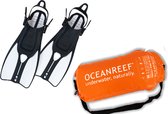 Ocean Reef Duo 2 snorkelvinnen in drybag - Wit S/M