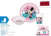 Disney Minnie Mouse - Set petit-déjeuner - Set de table - Set déjeuner - Assiette - Kom - Tasse - Filles