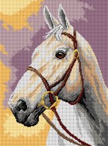 Voorbedrukt stramien om te borduren - ORCHIDEA - Grijs Paard - 30 x 40 cm (ZONDER GARENS)