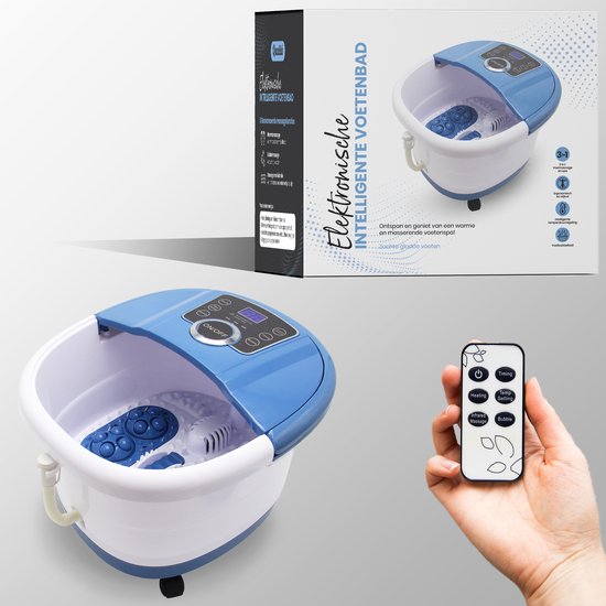 Qualitá® Voetenbad Blauw - Voetbad - Voetenmassage - Elektronisch Voetenbad met Massage