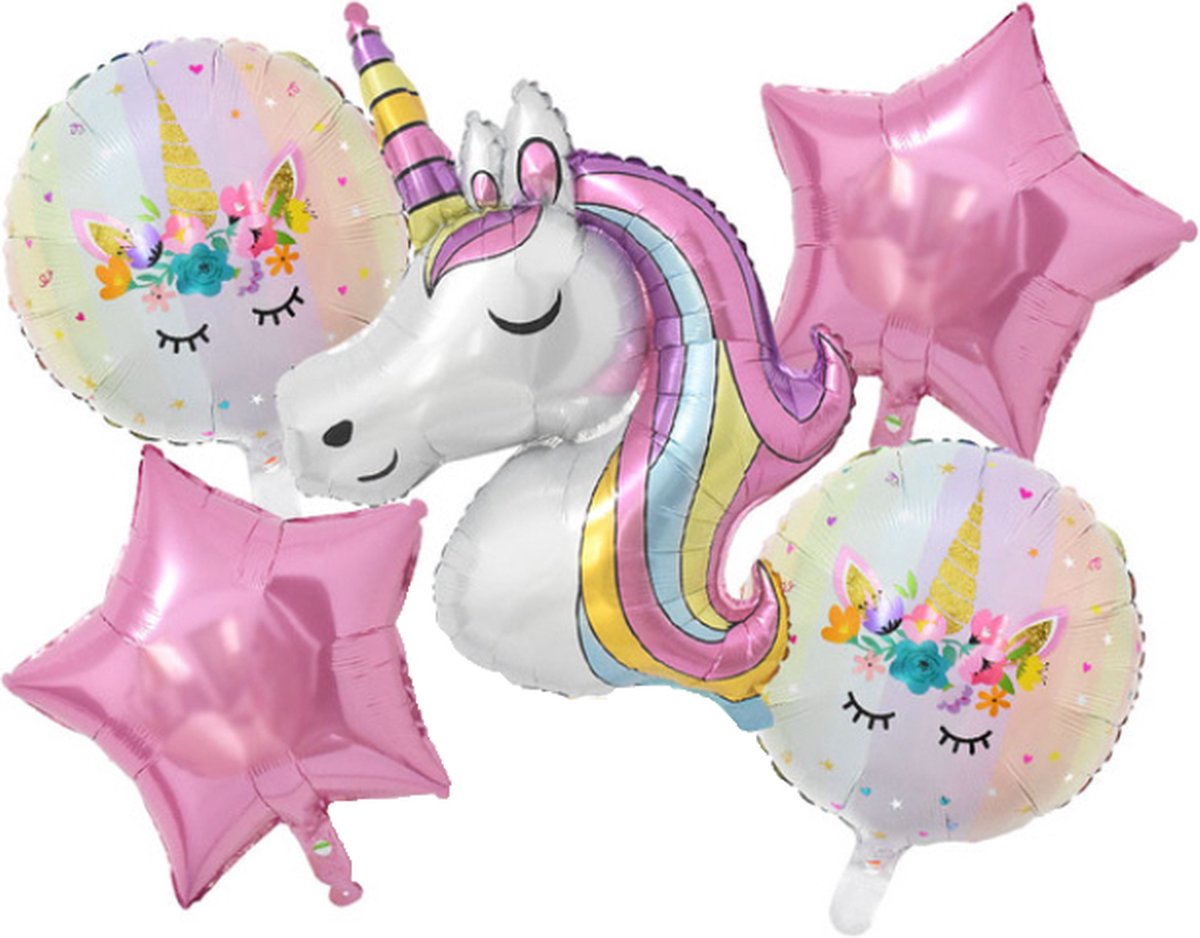 Unicorn ballon set - 110x78cm - Folie Ballon - Eenhoorn - Themafeest - Verjaardag - Ballonnen - Versiering - Helium ballon