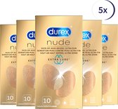 Bol.com Durex Condooms Nude Extra Lube 10st - 5 Stuks - Voordeelverpakking aanbieding
