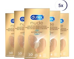 Durex Condooms Nude Extra Lube 10st - 5 Stuks - Voordeelverpakking