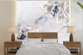 Behang - Fotobehang Verf - Abstract - Beige - Grijs - Breedte 280 cm x hoogte 280 cm - Behangpapier