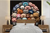 Behang - Fotobehang Teddybeer - Knuffel - Dieren - Meisjes - Jongens - Breedte 240 cm x hoogte 240 cm