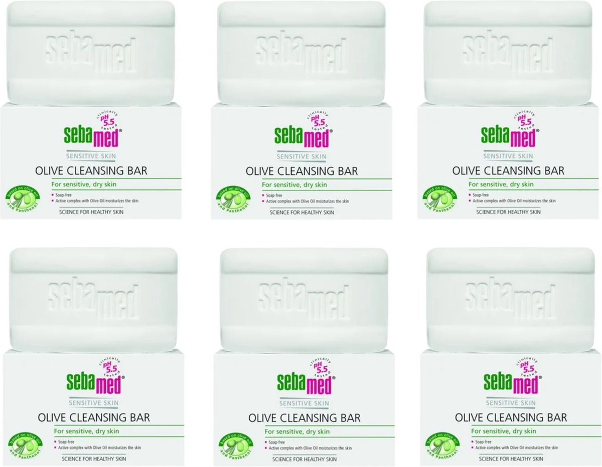 Sebamed Zeepvrije Wastablet Olijf - 6x150gram - Voordeelverpakking