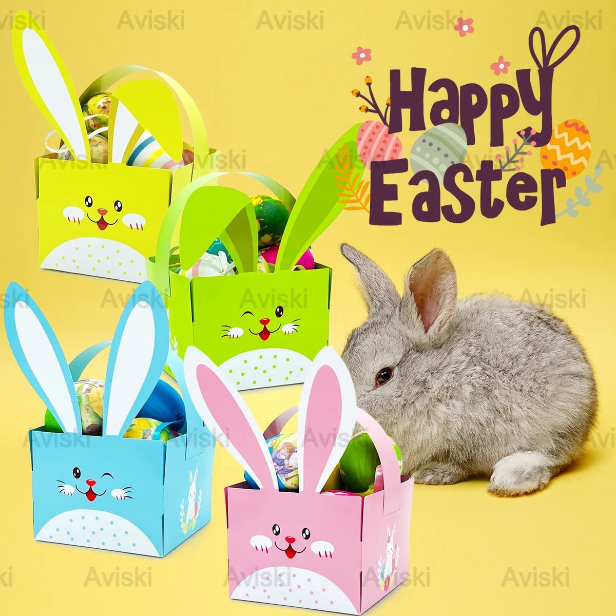 Panier de Chasse aux œufs de Pâques, Panier de Lapin de Pâques en