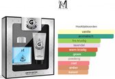 Geschenkset Amber Fougere merkgeur -G for men - M-Brands - parfum 50ml - after shave cream 50ml
