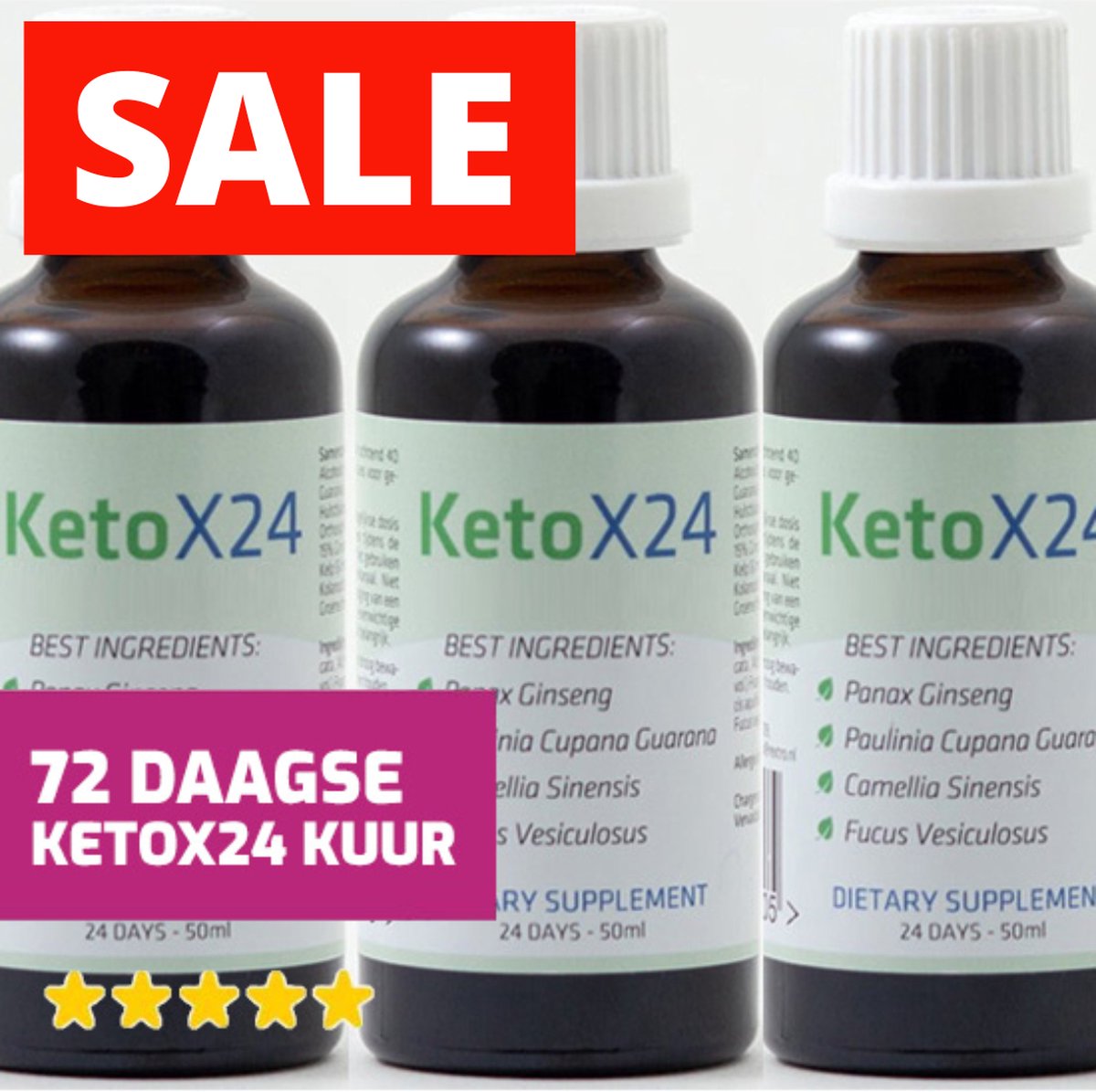 Ketox24 Afslankdruppels Triple actie | Met krachtige ingrediënten voor een mooi figuur - Ketox24