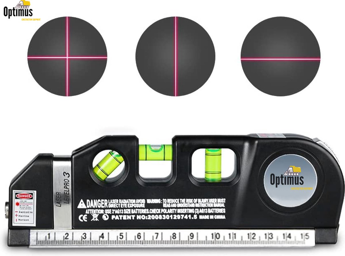 Outil de mesure Laser 4 en 1, comprend une bande de mesures linéaires  impériales et métriques, niveau Laser à infrarouge, bande Laser à lignes  croisées - AliExpress