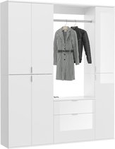 ProjektX garderobe opstelling 7 deuren, 1 lade wit.