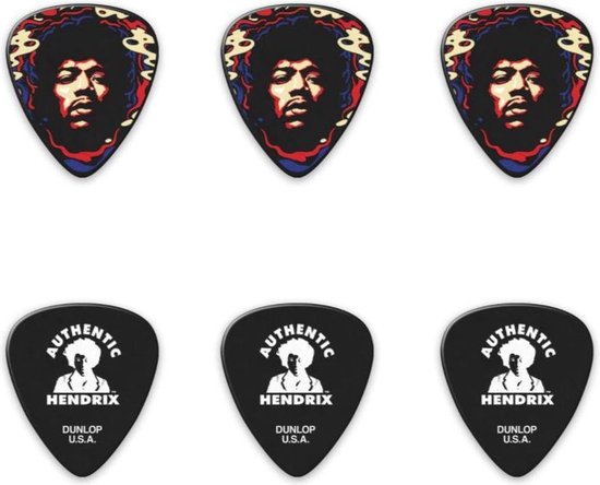 Dunlop Jimi Hendrix Star Haze Plektren – 6er Pack, Bedruckt Mit Trippy-Artwork Von ILOVEDUST