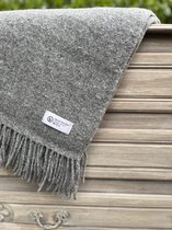 Wollen deken "Grace" - grijs - Plaid - 100% nieuwe wol - zacht - warm - licht - 140x200cm