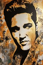 Elvis Presley Poster - The King of Rock and Roll - Portret poster - Muziek poster - Hoge Kwaliteit - 51x71cm - Geschikt om in te lijsten