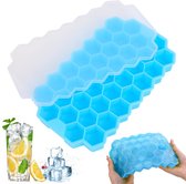 Honeycomb - Honingraat - ijsblokjesvorm - ijsblokjes vorm met deksel - Blauw