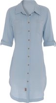 Knit Factory Kim Robe chemise pour femme - Robe d'été - Robe - Indigo - M - 100 % coton biologique - Longueur genou