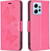 Mobigear Telefoonhoesje geschikt voor Xiaomi Redmi Note 12 Hoesje | Mobigear Butterfly Bookcase Portemonnee | Pasjeshouder voor 3 Pasjes | Telefoonhoesje voor Pinpas / OV Kaart / Rijbewijs - Magenta