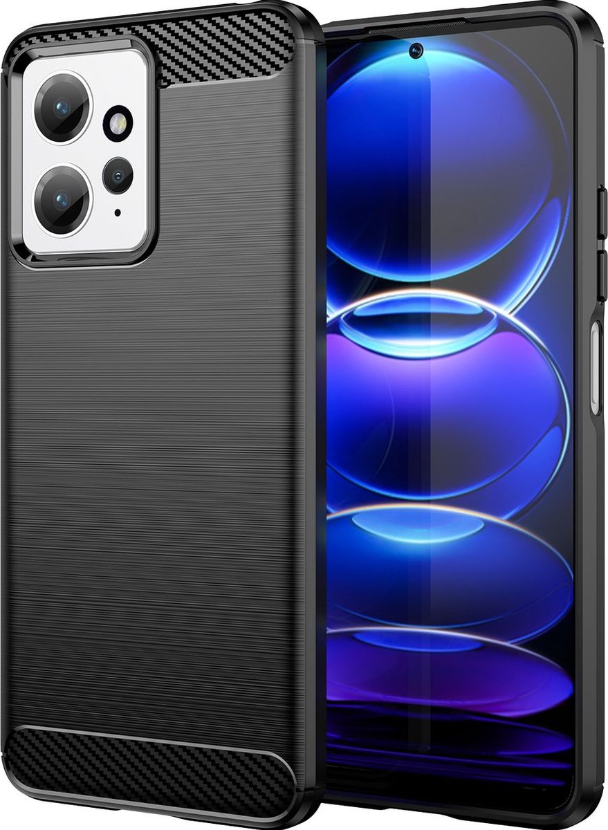 Mobigear Hoesje geschikt voor Xiaomi Redmi Note 12 Telefoonhoesje Flexibel TPU | Mobigear Brushed Backcover | Redmi Note 12 Case | Back Cover - Zwart