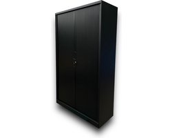 Nieuwe archiefkast/roldeurkast (staal) mat zwart (197x120X45) - Incl. slot - Ook leverbaar in de kleuren antraciet en wit! - grootste maat - 195x120x45 - jaloziedeur - schuifdeur