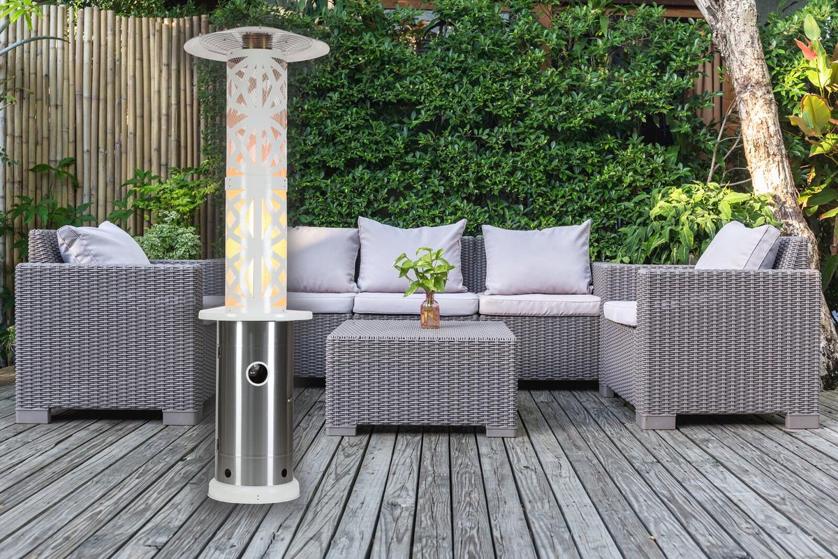 BlooBoost - terrasverwarmer - decoratief - gas - regelbaar - 11.000W - wit – foto 3