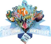 3D Pop-up wenskaart met envelop – Happy Birthday - Under the Sea