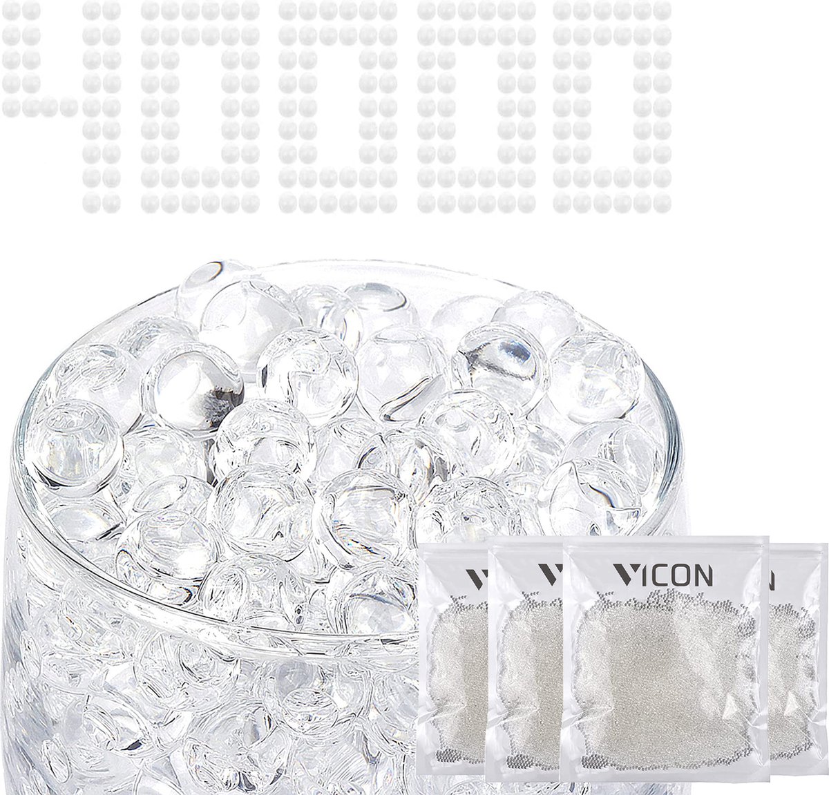 Waterparels Transparant - 40.000 stuks - 7-8mm - Decoratie - Waterballetjes - Gelballetjes - Waterabsorberende balletjes