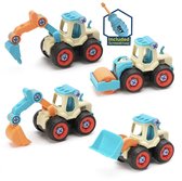 Bouwvoertuigen multicolor speelgoedset met bijgeleverde schroevendraaier - bouwset kinderspeelgoed - educatief speelgoed