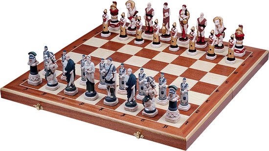 Thumbnail van een extra afbeelding van het spel Spartacus schaakset - Opklapbaar Decoratieve Schaakbord met Schaakstukken - Koning 135mm - Schaakbord 600x300