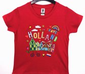 T-shirt rood Holland travel kinderen | Maat 86