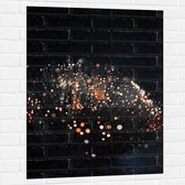 Muursticker - Takken met Oranje Lichtjes aan de Bovenkant - 75x100 cm Foto op Muursticker