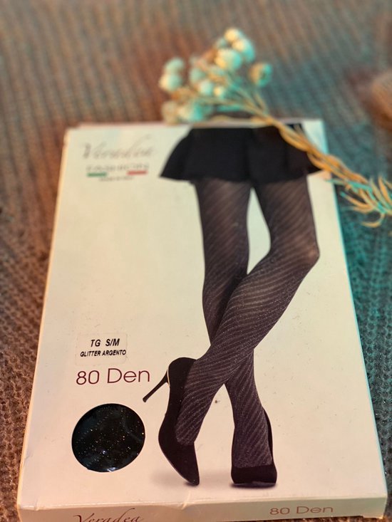 Dames panty - Dubbele lijnen - Verkleedpanty - L/XL - Zwart