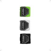 YESFIT - Bandages boksen & kickboksen - Set van 3 paar - Bandage kleur : groen, wit, zwart