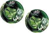 Marvel - The Avengers - De Hulk - Party bordjes - Feestbordjes - Borden - 16 stuks - Karton - 23Cm.