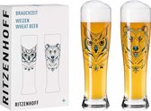 Set de verres Brauchzeit Weiwebier #1 d'Andreas Preis, 646 ml, dans un coffret cadeau, 2 pièces (1 pièce)