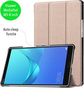 3-Vouw sleepcover hoes - Geschikt voor Huawei MediaPad M5 8.4 inch - roze/goud