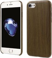 GadgetBay Silicone houten hoesje iPhone 7 8 Wooden TPU cover Donker imitatie hout