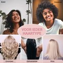 Collage van vrouwen met verschillende haartypes: kort, gekruld, golvend, gevlochten en stijl.