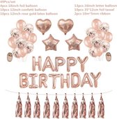 Rose Gold Verjaardag Versiering - Verjaardag Versiering - Rose Gold Thema Versiering - Helium Ballonnen - Slingers Happy Birthday Rose Goud - Rose Goud Pakket - Feest Versiering Rose Goud - Feest Decoratie - Party Versiering